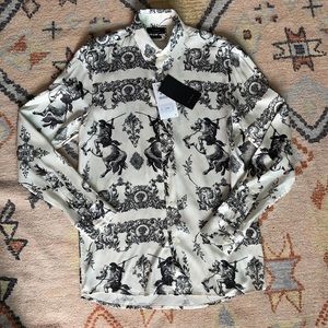 Zara/Men/DressShirt/Black/White/SizeS